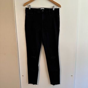 NWOT William Rast Sculpted Highrise Distressed Black Skinny Jeans - 31x28